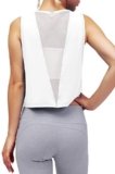 Mippo Womens Mesh Back Workout Crop Tops Loose Fit Gym Running Tank Tops