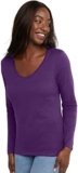 Hanes Womens Originals Long Sleeve Cotton V-Neck T-Shirt, Lightweight V-Neck Tee, Modern Fit