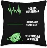 Funny Jobs And Professions Sayings Worker Funny Affiliate Marketer Referral Throw Pillow, 16×16, Multicolor