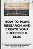 How to plan, research and create your successful Blog: Undated Blogging Planner for Beginners